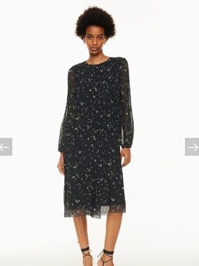 Wilfred Daydreamer Floral Pleated Long-Sleeve Dress Medium